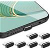 cobee Set di Tappi Antipolvere USB C, 6 Pezzi Tappi per Porta di Tipo C Tappi Antipolvere Tappi per Porta di Ricarica Tappi per Porta USB C Protezioni Tappo di Protezione Antipolvere (Nero)
