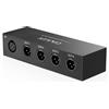 Cubilux XLR Audio Splitter 4 Way Passivo, Ripartitore XLR Mono 1 Ingresso 4 Uscite, Distribuzione Segnale Audio Bilanciato per Microfono e Segnale Line, Custodia in Alluminio