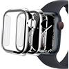 IBEX 2 cover per Apple Watch Series 7 41 mm protezione schermo, Bumper Case Cover Cover Custodia Duro Antiurto PC Ultra Sottile Vetro Temperato Schermo Cover Protettiva Trasparente