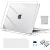 MOSISO Custodia Compatibile con MacBook Air 13 Cover M5 M4 M3 M2 2026-2022 A3449 A3240 A3113 A2681, Case per MacBook Air 13,6'' display Retina&Copritastiera&Borsa&Copri Webcam&Tipo C, Cristallino