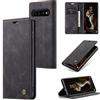 Sojlecyu Cover per Samsung Galaxy S10 a Libro Portafoglio Pelle PU, Nero | Custodia con 2 slot carte e scomparto banconote, chiusura magnetica, funzione supporto e TPU antiurto - Custodia a libretto