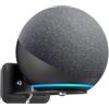 PlusAcc supporto a parete per ECH0 4th Gen - Supporto silenzioso, gestione dei cavi integrata, accessorio per Google Nest Mini, camera da letto, soggiorno e cucina Nero