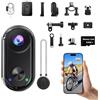 Camlance Mini Action Cam 4K,20 MP Portatile Body Camera,6 Assi Stabilizzata POV Camera,Macchina Fotocamera Subacquea 40M,WiFi Mini Videocamera Magnetica (64 GB e Accessori di Montaggio)