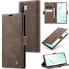 Sojlecyu Cover per Samsung Galaxy Note 10 Plus Custodia, a Libro Portafoglio in Premium Pelle PU Porta Carte Flip Case Supporto Protezione Case Cover per Samsung Galaxy Note 10 Plus, Caffè
