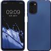 kwmobile Custodia Compatibile con Motorola Moto E32 Cover - Back Case Morbida - Protezione in Silicone TPU Effetto Metallizzato blu metallizzato