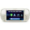 SWTNVIN Android 14 Autoradio per FIAT 500 (2007-2015) Car Radio wireless Carplay/Android Auto,Bluetooth4.1 Supporto GPS Navi DSP/WiFi/FM/RDS con schermo touchscreen da 7 pollici (Cream 2+32GB)
