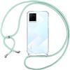 ISOI La Custodia Trasparente per Cellulare per Vivo Y21/Vivo Y21s/Vivo Y33s con Cordino può Essere trasportata Casualmente Come Una Borsetta o Una Tracolla Quando esci - Verde
