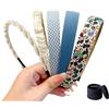 Générique Set di 5 fasce per capelli da donna, cerchietto per capelli, perle, fiori, stile retrò, L, per adulti, bambini (blu, 5)