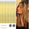 REEKNOKOL Kit Tinsel Capelli 1800 Fili, 120 cm Oro, Extension Glitter per Donne e Ragazze per Feste e Festival