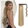 Dcbaboo Coda Capelli Extension Lisci 55cm Posticci per Capelli Extension Coda Capelli Finti Clip Coda di Cavallo Dritti Code Finte per Capelli Sintetici Lunghi Ponytail, Sandy Blonde & Biondo