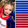 jooceebaby Extension Capelli Colorati Con Clip Rosso/Blu zaffiro 12 pezzi 22 pollici Lungo Dritto Sintetiche Resistenti al Calore per Bambini Ragazze Donne Festival Feste Halloween Cosplay
