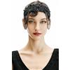 BABEYOND Fascia per capelli anni '20, stile anni '20, stile Grande Gatsby, accessorio per capelli vintage, colore nero