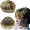 YANAHAIR Protesi Capelli Uomo Yanahair Toupee per Uomini Parrucchini Parrucca Capelli Veri Uomo Parrucche 100% Europeo Capelli Umani Veri 0.04mm V-loop PU pelle sottile Toupet (8x10",#T4/613 bionda)