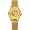 FORSINING Orologio da polso da donna, alla moda, stile casual, impermeabile, a carica manuale, meccanico, con cinturino in maglia in acciaio inox, 02-oro., Bracciale