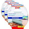 Tesa Biadesivo per Pavimenti Rimozione senza Residui - Nastro Biadesivo per Moquette, Pavimenti in Pvc - Nastro per Fissaggio Rinforzato in Tessuto, 5 m x 50 mm (Confezione da 3)