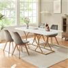 [en.casa] Tavolo da Pranzo fino a 6 Posti con Telaio Decorativo in Metallo Dorato Tavolo Elegante per Sala da Pranzo Cucina Open Space 180x80x75 cm Effetto Marmo Bianco