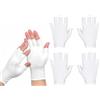 WANGENPING 4 paia di guanti in cotone, sottili senza dita, morbidi e traspiranti, riutilizzabili, facili da indossare, per protezione solare all'aperto, golf e ciclismo (bianco)