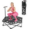 ZAKVOP Mini Trampolino Fitness Pieghevole per Adulti, Trampolino per Interni con Maniglia Regolabile, 106 cm, Portata 275 kg, Trampolin per Casa