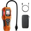 TopTes PT-356 Rilevatore di gas ricaricabile con sonda da 25 cm, campo 0-20% LEL, triplo sistema di allarme, Rilevatore Perdite di Gas con doppia modalità di visualizzazione per metano e butano