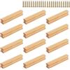 CAAGGMM Maniglie in Legno, 12 Pezzi Pomelli Cassetti per Mobili Cucina in Legno Con 24 Viti, Interasse Fori 64 mm, Maniglie Per Mobili, per Armadietti, Scrivanie, Tavolini da Caffè