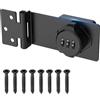 Forbabe Trappola con serratura a combinazione, 4,5 pollici, chiavistello di sicurezza in metallo, nero, chiudibile a chiave, per porte, armadi, finestre (1)