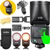 Godox V1 Mid O Flash per Olympus Panasonic Fotocamere Flash Speedlite,55Ws,2.4G TTL 1/8000 HSS,650 Lampi a Piena Potenza,Tempo Ricarica 1,7s,Batteria al Litio 7,2V/2200mAh,Lampada Pilota LED da 2W