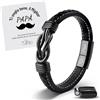 MANVEN Regalo Papà Bracciale Regalo Per La Festa Del Papà Bracciale Uomo Compleanno Per Padre Natale Nodo Infinito In Acciaio Inossidabile con Incisione