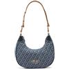 Liu Jo Borsa Hobo Evrim, Dress Blue, 80% Cotone 20% Poliestere, 24x18x7 cm, con Cerniera e Tasca Interna, Manico Regolabile
