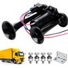 Weciau Clacson per camion, 12 V, 150 dB con compressore e pulsante, corno train, doppio tubo aria, fanfare 12 V, zinco cromato Dual Trumpet Air tromba ad aria compressa per auto, camion, barche, moto