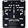 Hontaog Portatarga per moto 180 x 200 mm, Supporto per targa moto, Cornice portatarga in plastica nera