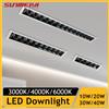 SUNMEIYI Nuova linea LED da incasso lampada da soffitto a griglia rettangolare da incasso 10W 20W 30W AC85 ~ 265V faretto a LED per la decorazione del negozio di casa soggiorno