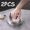 SANTOS Set Hamburger 10 Pezzi Professionale: Pressa In Acciaio Inox, Spatola, Smasher, 2 Campane Per Formaggio, 4 Spiedini E 100 Fogli Di Carta, Per Barbecue E Grigliate Perfette
