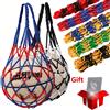 NONE Borsa per rete da basket Borsa per rete da basket in rete intrecciata spessa Borsa per rete da allenamento in nylon resistente per tutti i tipi di palline