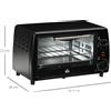 HOMCOM Mini forno elettrico 10L con 1 griglia e 1 teglia, temperatura regolabile da 100 ° Da C a 230 ° C, timer 60 minuti, 36,5x26x22 cm