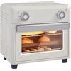 HOMCOM Mini forno ad aria calda 10L, forno rotante con friggitrice senza olio, timer 60 min con temperatura regolabile 80°C ° C-230 ° C, Piatto e griglia da forno inclusi, colore crema
