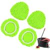 Voddkis Testine di Ricambio del Mocio per Vileda Turbo EasyWring in microfibra per mocio triangolare Spin Mop 360 gradi per tutti i pavimenti, lavabile in lavatrice, uso a umido e a secco (Verde 4 Pezzo)