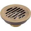 Buachois Scarico Doccia Rotondo 10 cm in Ottone Antico, Stile Vintage Robusto e Resistente con Griglia Rimovibile e Design Anti-Odore, Drain di Pavimento per Bagno, Cucina, Garage