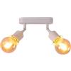 TWSXTE Plafoniera Bianco, 2 Punti Girevoli, Presa E27, Max 60W, (Senza Lampadina)