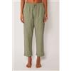 Calzedonia Pantaloni Lunghi Lino E Viscosa Verde