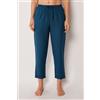 Calzedonia Pantaloni Lunghi Lino E Viscosa Blu