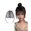 SanKristo Frangetta Finta Capelli Clip sintetici con frangia, 3D Air Hair Bangs con clip invisibili sulle tempie Natural Extension Frontale Hairpiece Posticci donne e ragazze styling, nero marrone