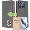 MOJIA Custodia a Portafoglio per Motorola Edge 60 Neo / 50 Neo, Cover in Pelle PU Flip con Fiore e Chiusura Magnetica Foglia, Slot Carte, Funzione Stand.-Green