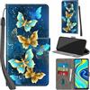 Haninsuze Cover per Xiaomi Redmi Note 9S/Redmi Note 9 Pro Custodia Cover Pelle Libro Portafoglio con Porta Carte Magnetica Protezione Antiurto Cuoio Flip Case Custodia Cover per Redmi Note 9S, farfalla dorata