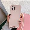 Emlivi Custodia protettiva per iPhone 12 Mini con cordino per collo e cordino di protezione in morbido silicone TPU con fascia elegante per iPhone 12 Mini rosa sabbia