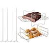 APACALI Set di 2 friggitrici ad aria calda, accessori per friggitrice ad aria calda, in acciaio inox, con 4 bacchette, in acciaio inox, doppia friggitrice ad aria calda, accessorio per friggitrice ad
