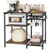VEVOR Scaffale da Cucina Mobiletto Portaoggetti Utensili da Cucina 90x40x90 cm Ripiano Regolabile Rimovibile Cestello Scorrevole, Mobiletto Supporto per Microonde da Bar Ristorante con Ganci