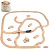 KABENFIS Treno in legno Track Expansion Pack accessori ferroviari in legno giocattolo per ragazzi e ragazze
