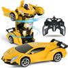 HOTUT Polizia Macchina Telecomandata Transform Giocattoli, Auto Robot Trasformabile con Batteria Ricaricabile 360° Rotazione, Macchina Radiocomandata 2.4GHz RC Cars Auto Telecomando Regalo per Bambini