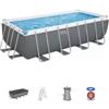 Bestway Piscina fuori terra con struttura rettangolare bestway steel pro max grigio scuro 488x244x122 cm - cod. 56670