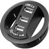 Goobay Hub usb Goobay usb 2.0 3 porte In-Desk diametro 6 cm